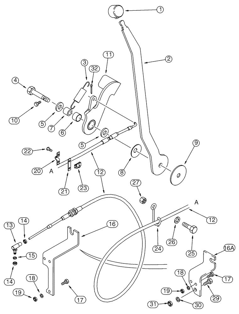 Схема запчастей Case 85XT - (03-05) - CONTROLS THROTTLE Europe (03) - FUEL SYSTEM