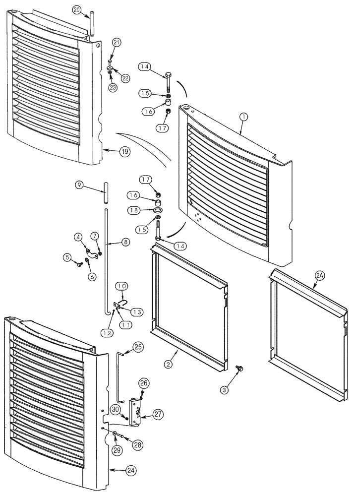 Схема запчастей Case 85XT - (09-24) - DOOR, REAR WITHOUT SOUNDPROOFING (NORTH AMERICA), DOOR W/O WELDED SHROUD (09) - CHASSIS