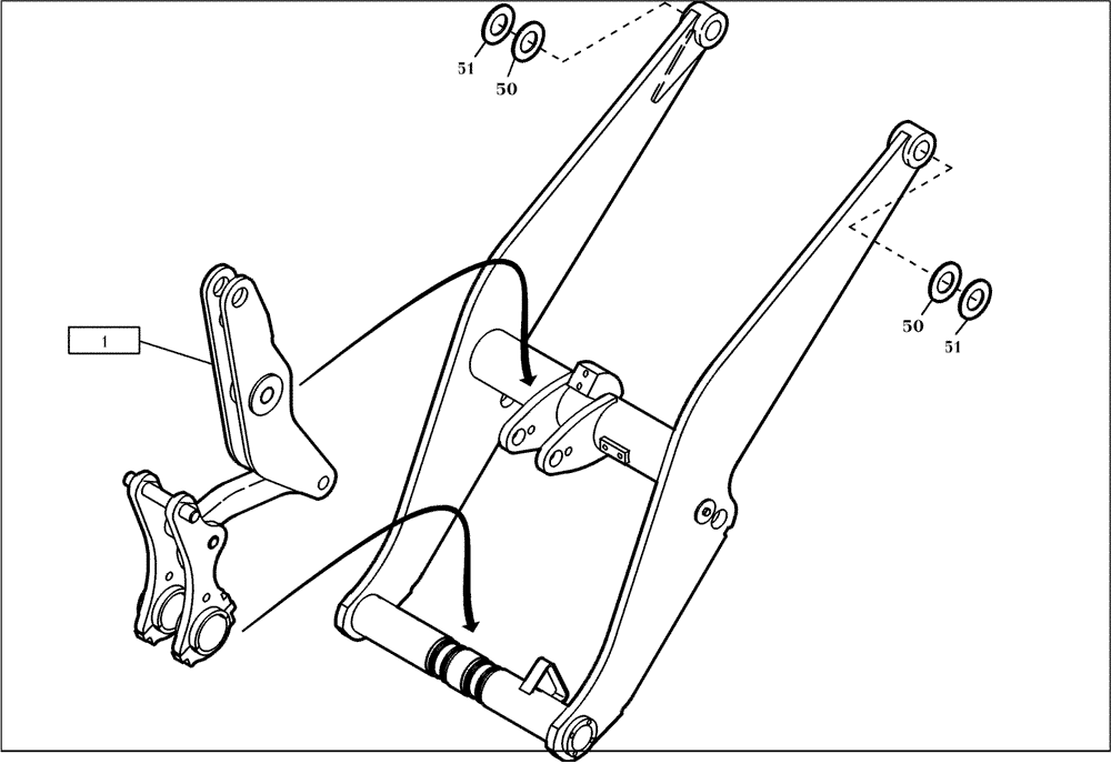 Схема запчастей Case 321D - (60.500[001]) - LOADER BOOM INSTALLATION (S/N 591052-UP) No Description