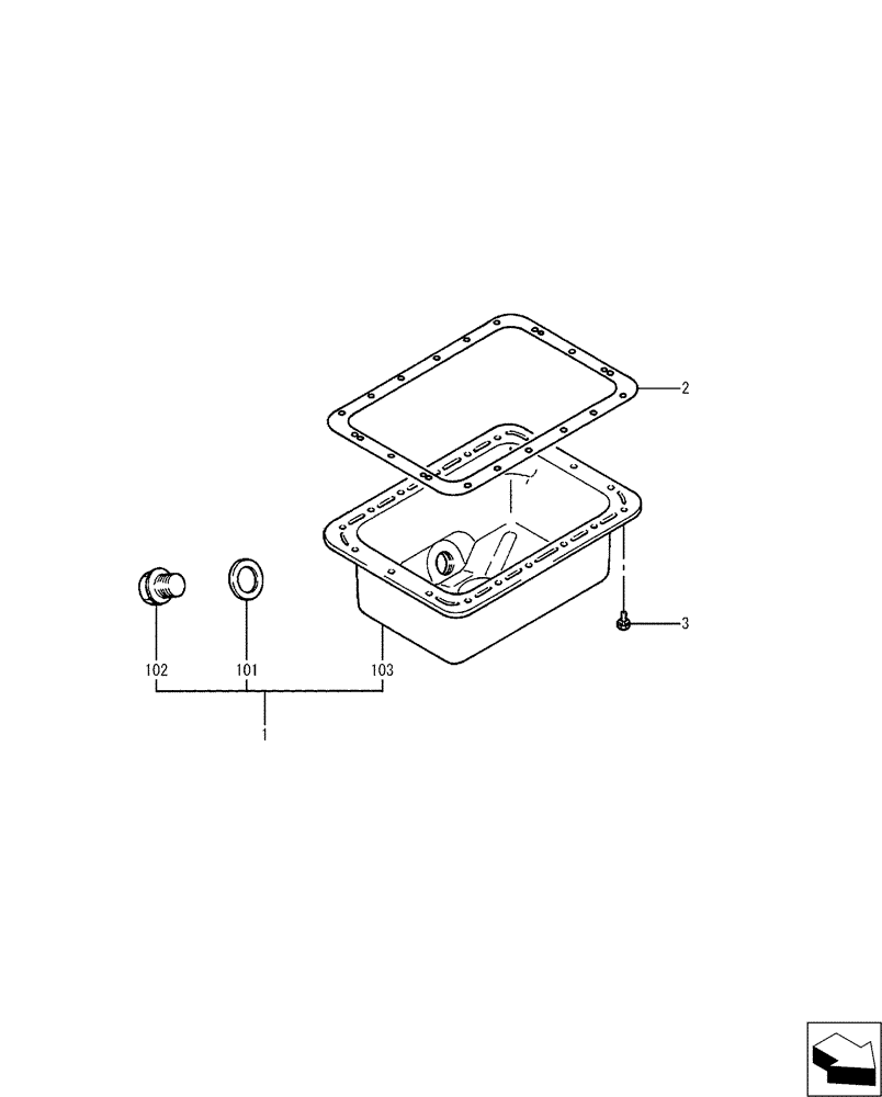 Схема запчастей Case CX17B - (08-009) - OIL PAN (10) - ENGINE