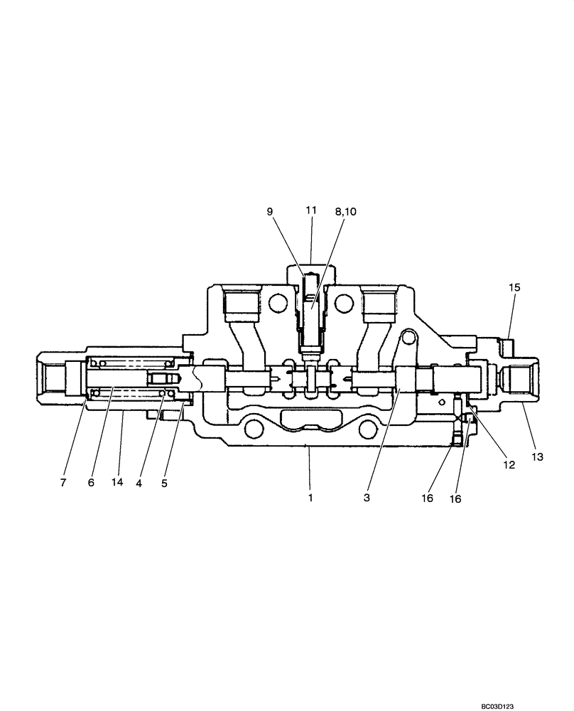 Схема запчастей Case CX36 - (08-54[00]) - VALVE ASSY - TRAVEL CONTROL RIGHT HAND (CX36 ASN PX11 - 08901) (08) - HYDRAULICS