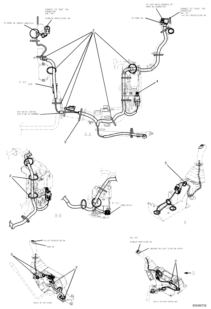 Схема запчастей Case CX27B BTW - (01-079) - HARNESS ASSY (PROPORTIONAL) 2 OF 2 (PH11E00021F1) (55) - ELECTRICAL SYSTEMS