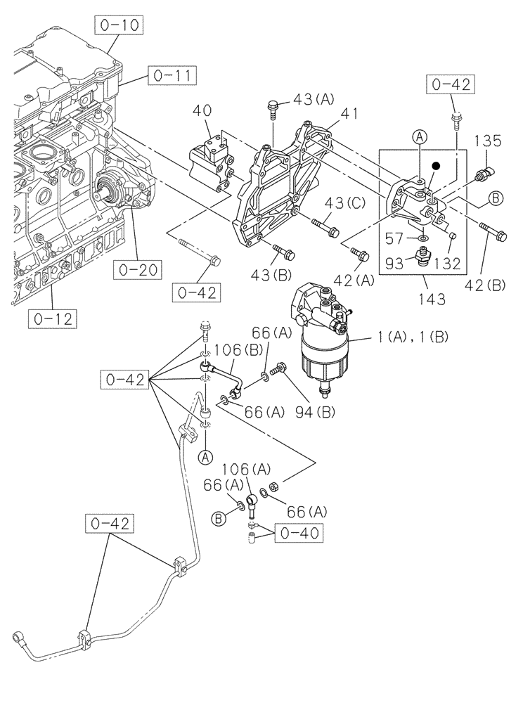 Схема запчастей Case CX470C - (03-041-01[01]) - FUEL FILTER (02) - FUEL SYSTEM