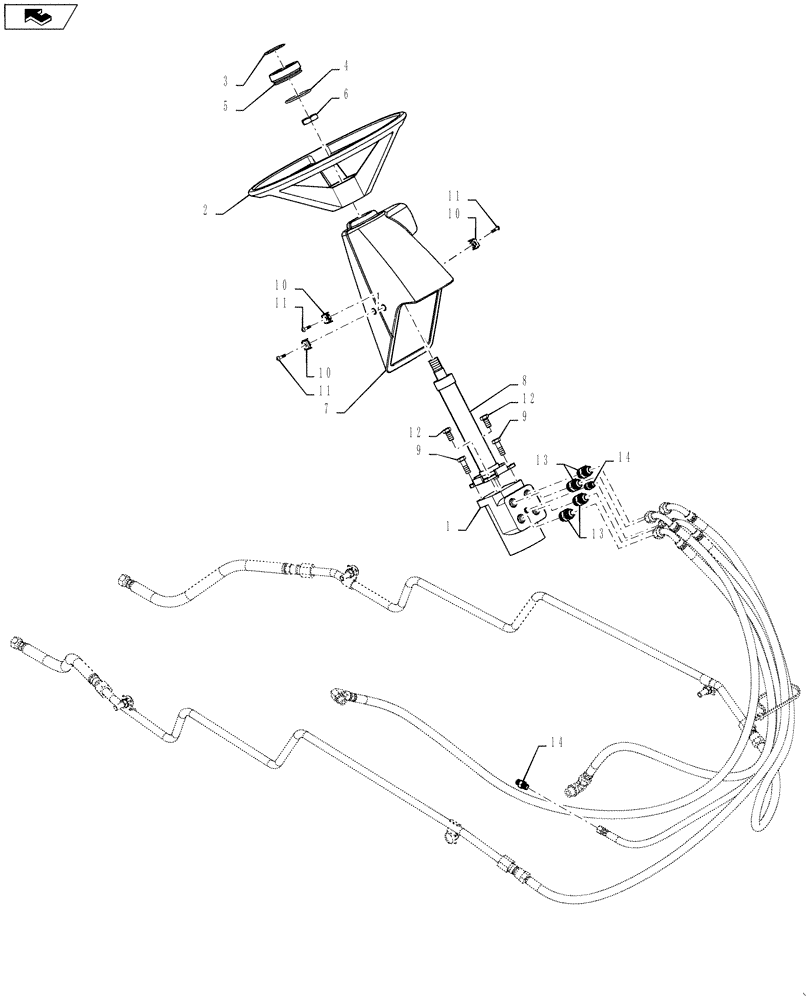 Схема запчастей Case 588H - (41.101.01) - STEERING COLUMN AND STEERING WHEEL INSTALLATION (41) - STEERING