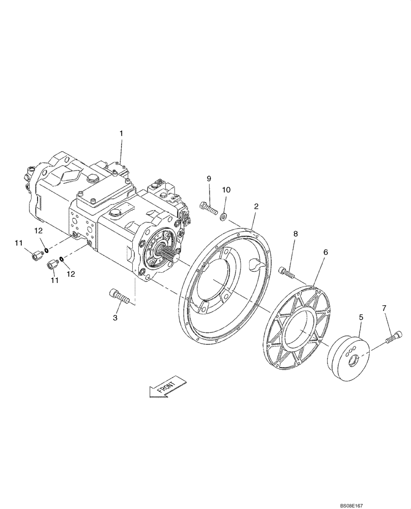 Схема запчастей Case CX350B - (08-09[01]) - HYDRAULIC PUMP - COUPLING (STANDARD) (08) - HYDRAULICS