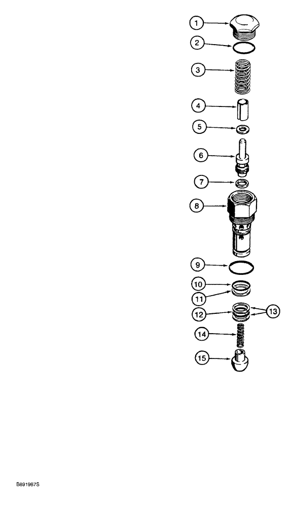 Схема запчастей Case 650G - (8-50) - CIRCUIT RELIEF VALVE (08) - HYDRAULICS