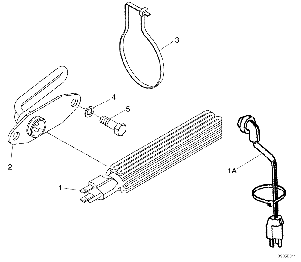 Схема запчастей Case 445 - (02-07) - ENGINE - BLOCK HEATER (02) - ENGINE