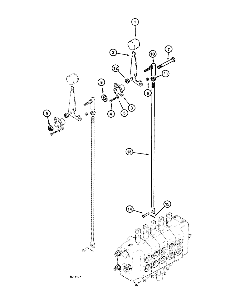 Схема запчастей Case 660 - (9-038) - ATTACHMENT LIFT CONTROLS (09) - CHASSIS/ATTACHMENTS