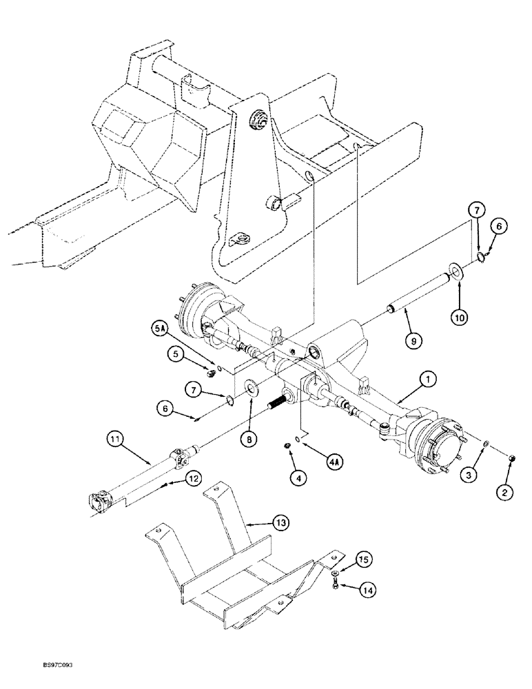 Схема запчастей Case 590SL - (6-02) - FRONT DRIVE AXLE MOUNTING AND DRIVE SHAFT (06) - POWER TRAIN