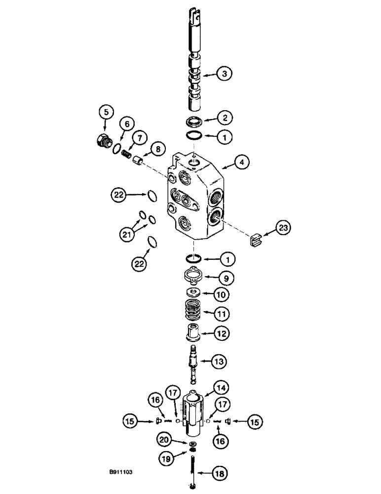 Схема запчастей Case 660 - (8-022) - ATTACHMENT CONTROL VALVE - H674409, BLADE LIFT SECTION (08) - HYDRAULICS