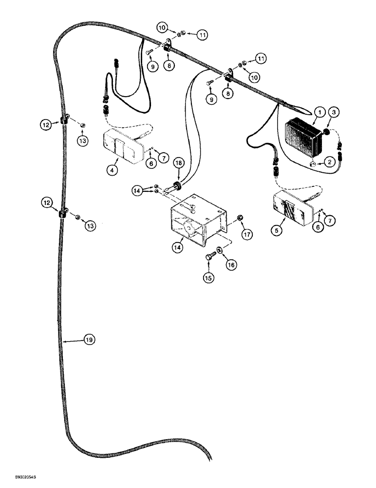 Схема запчастей Case 621B - (4-46) - REAR LAMP AND BACKUP ALARM MOUNTING (04) - ELECTRICAL SYSTEMS