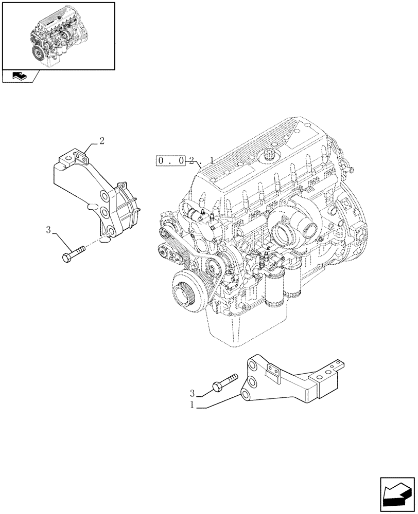 Схема запчастей Case F3BE0684N E904 - (0.04.4) - ENGINE SUSPENSION (504087155) 