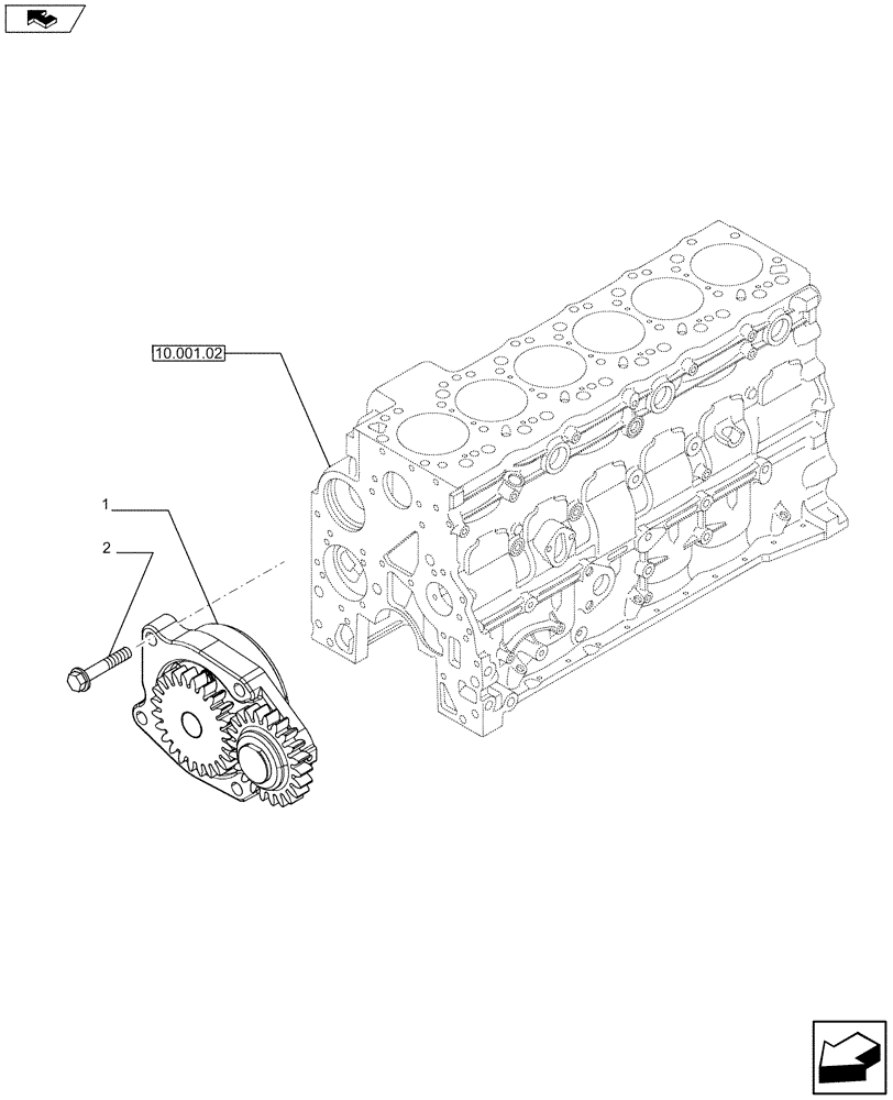 Схема запчастей Case F4HFE613T A004 - (10.304.01 01) - PUMP, ENGINE OIL & RELATED PARTS (2853590) (10) - ENGINE