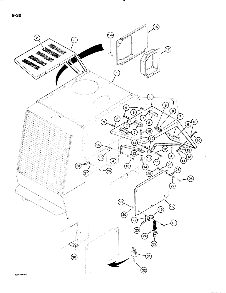 Схема запчастей Case W18B - (9-030) - REAR FENDERS AND SIDE PANELS (09) - CHASSIS/ATTACHMENTS