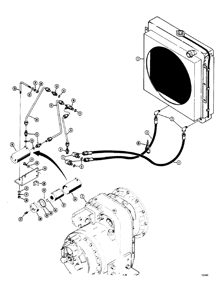 Схема запчастей Case 600 - (128) - TRANSMISSION HYDRAULIC SYSTEM (03) - TRANSMISSION