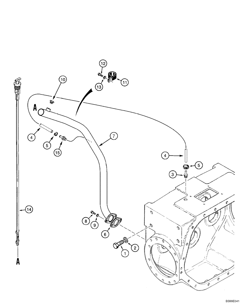 Схема запчастей Case 550H-IND - (06-03) - MOUNTING, TRANSMISSION AND DIPSTICK TUBE (06) - POWER TRAIN