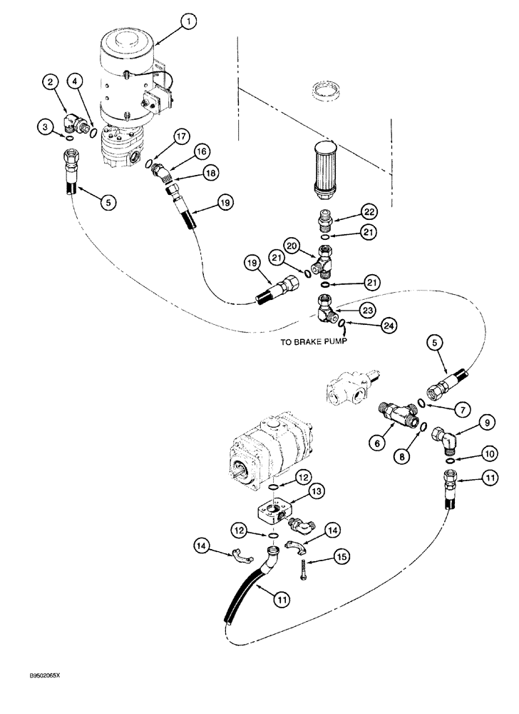 Схема запчастей Case 921 - (5-013A) - AUXILIARY STEERING HYDRAULIC CIRCUIT (05) - STEERING