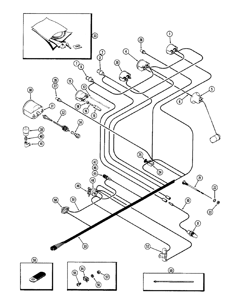 Схема запчастей Case 580B - (116) - INSTRUMENTS AND WIRING, (159 & 188) SPARK IGNITION ENGINES (04) - ELECTRICAL SYSTEMS