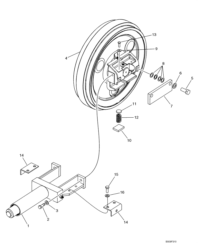 Схема запчастей Case 850L - (05-04) - TRACK ADJUSTER AND IDLER - MOUNTING (11) - TRACKS/STEERING