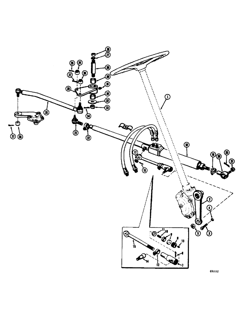 Схема запчастей Case W10E - (108) - STEERING GEAR LINKAGE (05) - STEERING