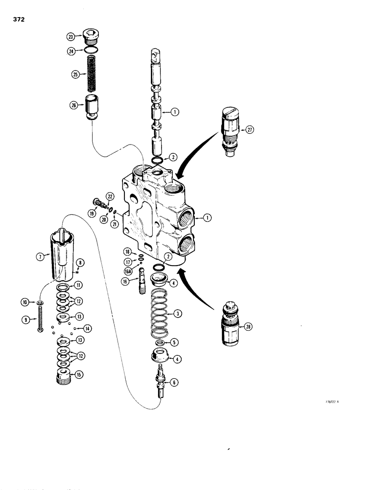 Схема запчастей Case 1150B - (372) - D77560 LOADER LIFT SECTION (07) - HYDRAULIC SYSTEM