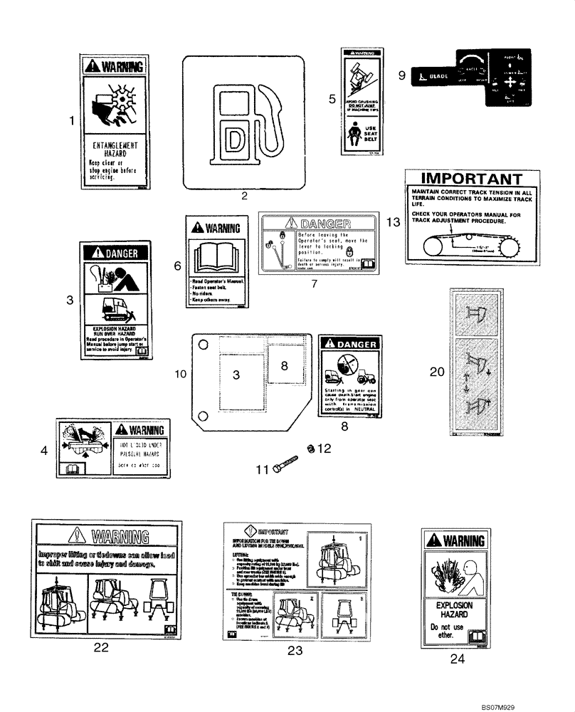 Схема запчастей Case 850L - (09-43) - DECALS - CANADIAN FRENCH (09) - CHASSIS/ATTACHMENTS