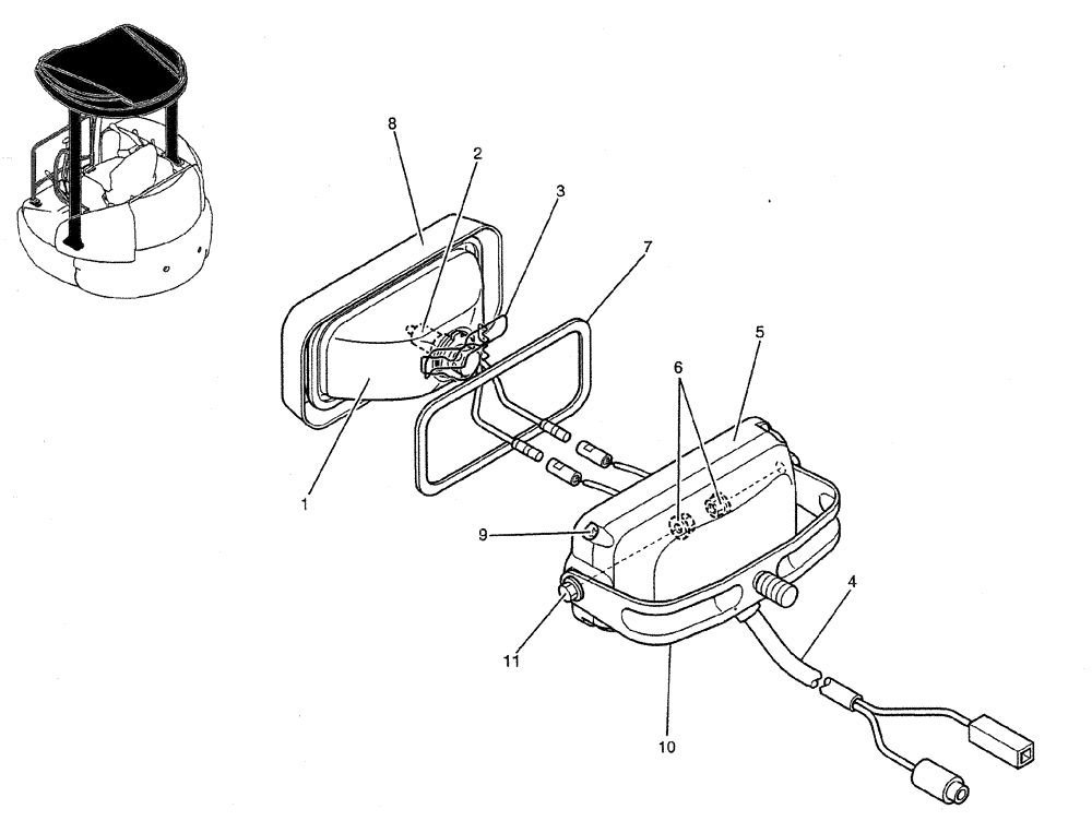 Схема запчастей Case CX27B PV13 - (01-059) - LIGHT ASSY, P/N PW80S00003F1 (05) - SUPERSTRUCTURE