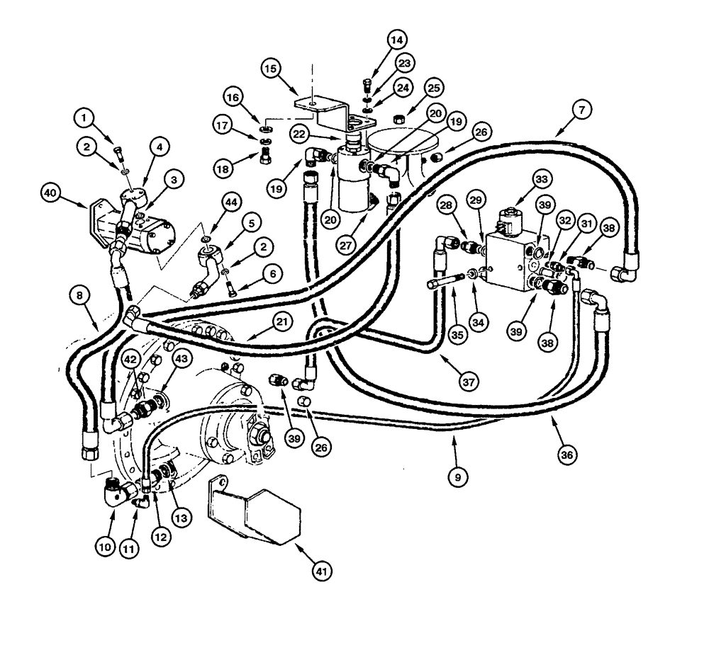 Схема запчастей Case 865 - (08.38[00]) - DIFFERENTIAL LOCK - CIRCUIT (08) - HYDRAULICS