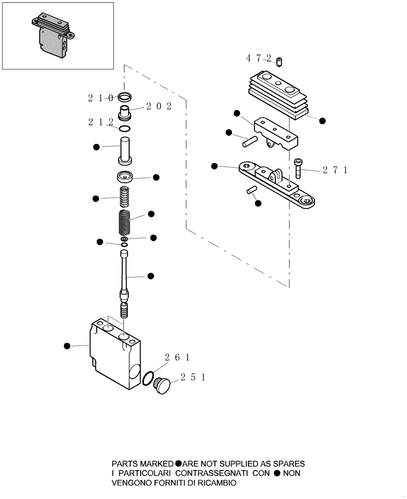 Схема запчастей Case CX27B - (1.080A[01]) - PILOT VALVE - COMPONENTS (01) - Section 1