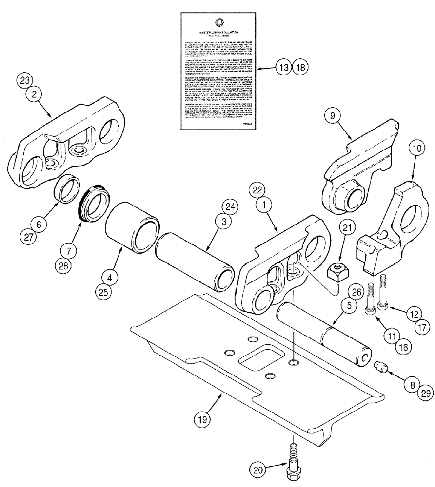 Схема запчастей Case 1150H - (05-11) - TRACK CHAIN, EXTENDED LIFE (11) - TRACKS/STEERING