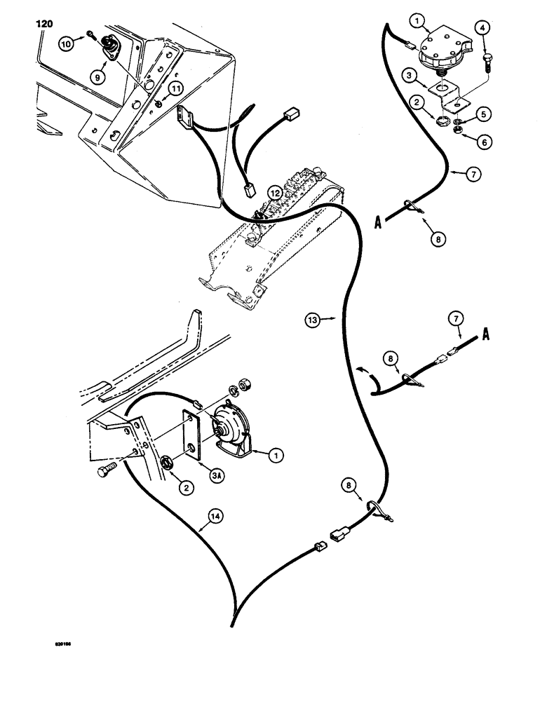 Схема запчастей Case 480LL - (120) - HORN (55) - ELECTRICAL SYSTEMS