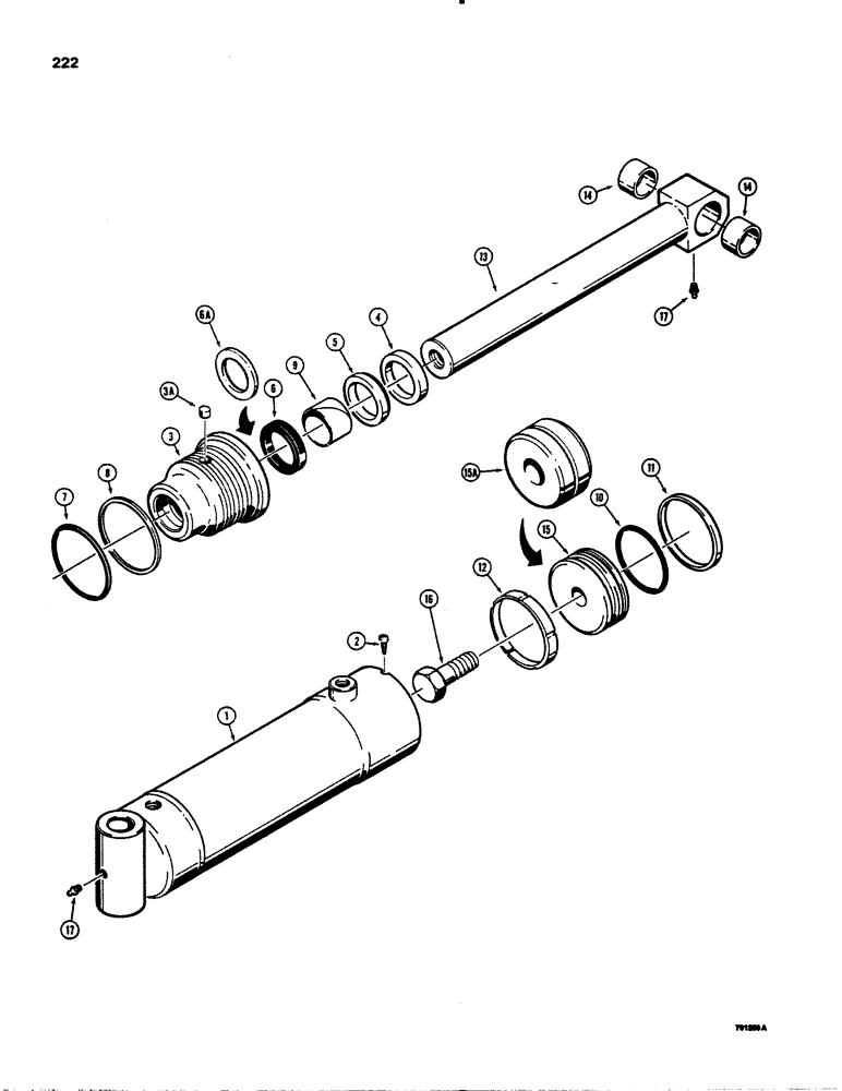 Схема запчастей Case 1845 - (222) - G33748 4-IN-1 BUCKET CYLINDER (35) - HYDRAULIC SYSTEMS