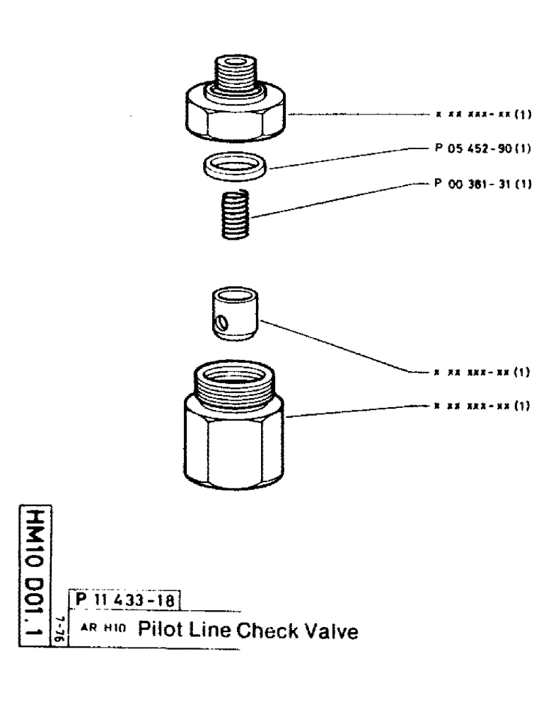 Схема запчастей Case 220CKS - (57) - PILOT LINE CHECK VALVE (07) - HYDRAULIC SYSTEM