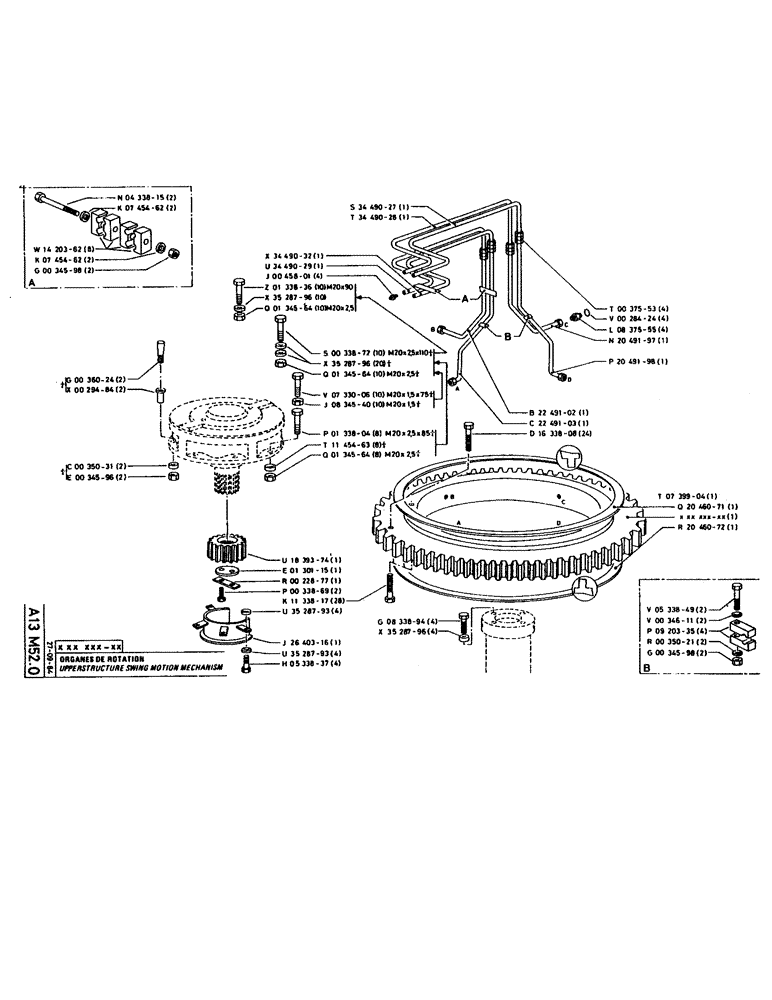 Схема запчастей Case 160CL - (028) - UPPERSTRUCTURE SWING MOTION MECHANISM (05) - UPPERSTRUCTURE CHASSIS