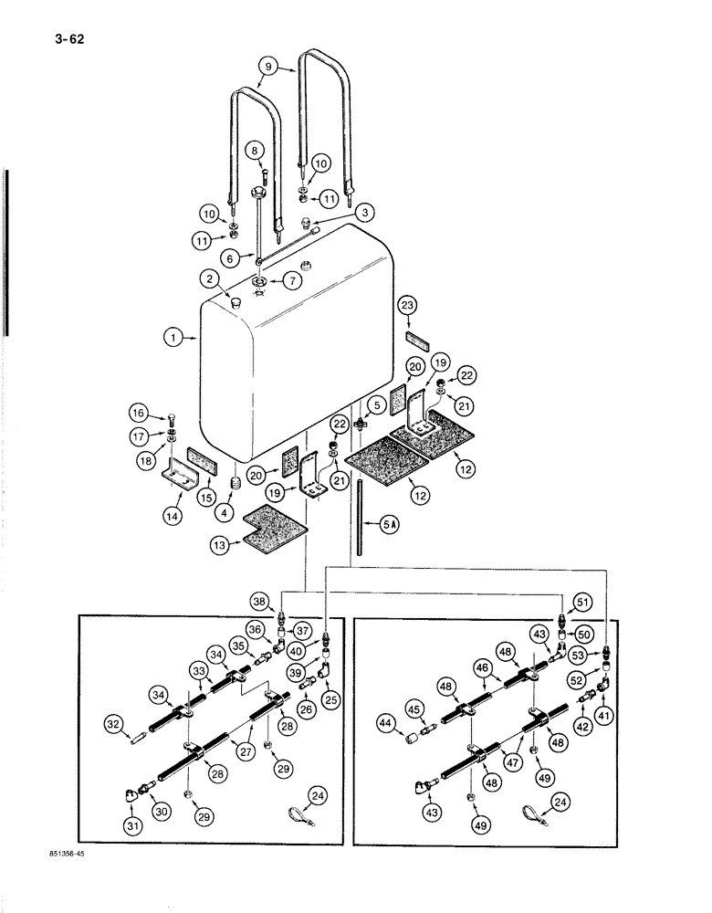 Схема запчастей Case 1187B - (3-62) - FUEL TANK AND LINES (03) - FUEL SYSTEM