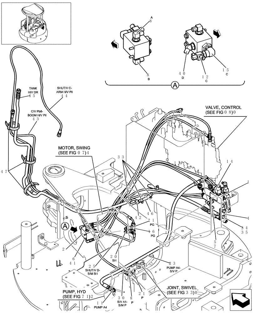 Схема запчастей Case CX31B - (724-18[1]) - CONTROL LINES, REMOTE (BOOM & ARM SAFETY) (35) - HYDRAULIC SYSTEMS