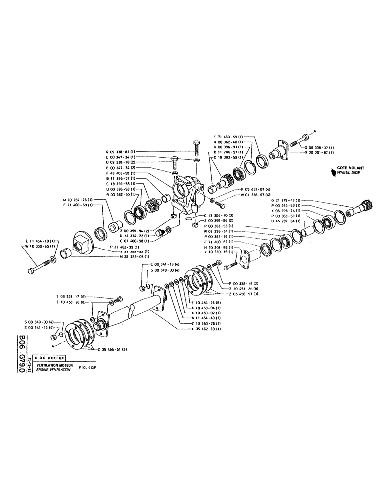 Схема запчастей Case 220 - (B-034) - ENGINE VENTILATION (01) - ENGINE