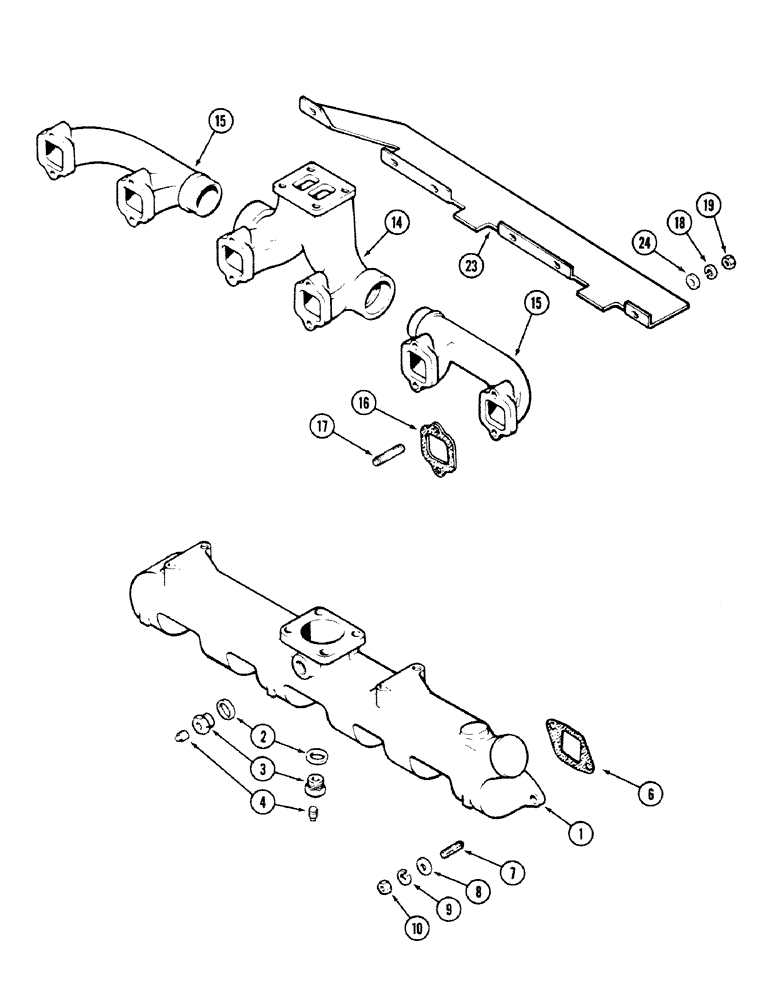 Схема запчастей Case 40 - (008) - INTAKE MANIFOLD, 504BDT ENGINE (10) - ENGINE