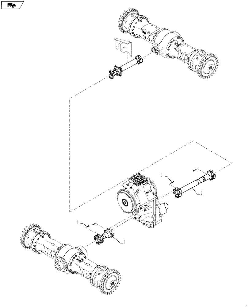 Схема запчастей Case 1021F - (21.315.01) - DRIVE SHAFT INSTALLATION, 4 SPEED (21) - TRANSMISSION