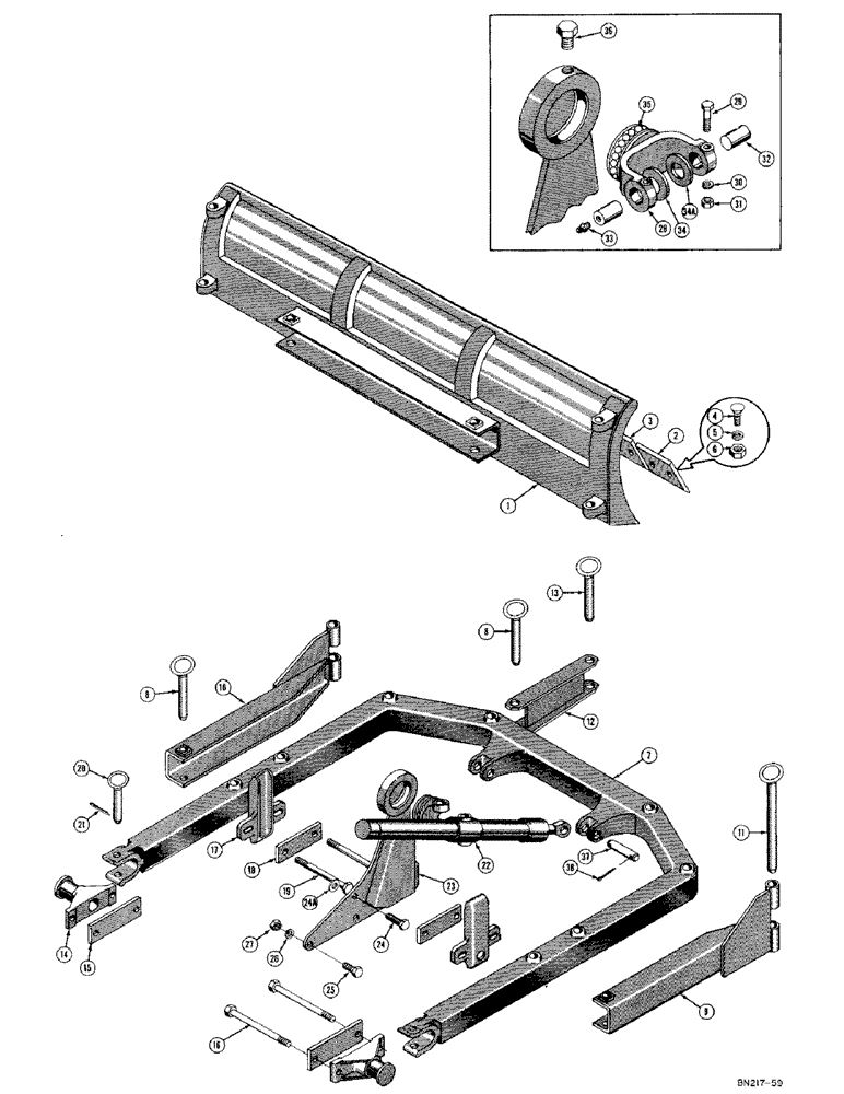 Схема запчастей Case 420C - (196) - MECHANICAL ANGLING DOZER (05) - UPPERSTRUCTURE CHASSIS