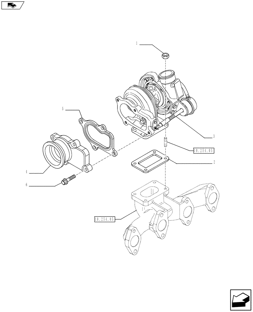 Схема запчастей Case F4HE0484G J100 - (10.250.01) - TURBOCHARGER (2856688-2852070) (10) - ENGINE