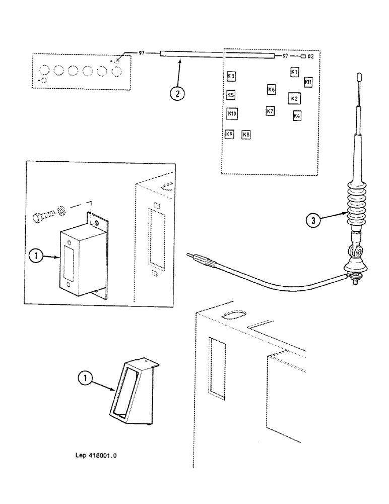 Схема запчастей Case 688C - (4-54) - CAR RADIO INITIAL FITTING (06) - ELECTRICAL SYSTEMS