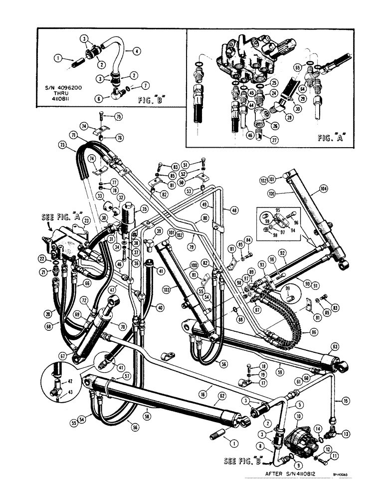 Схема запчастей Case 32S - (026) - LOADER HYDRAULICS, (LOADER S/N 4110090 AND AFTER) 