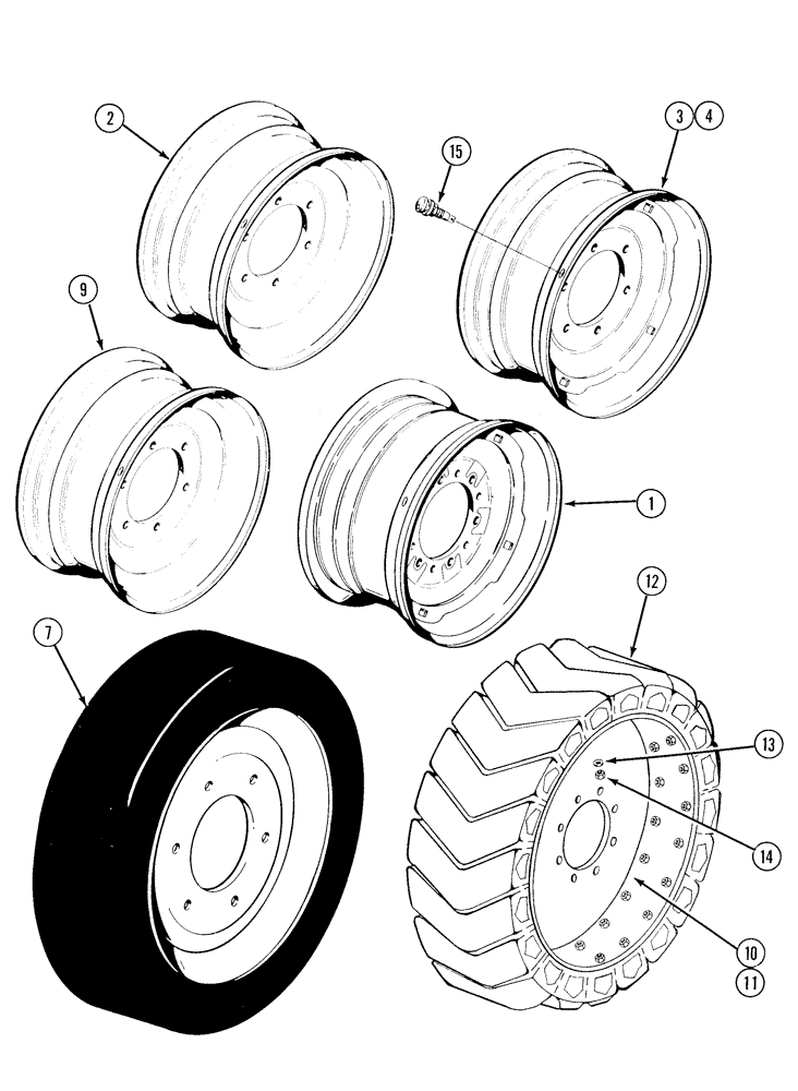 Схема запчастей Case 1835C - (6-56) - TIRES AND WHEELS (06) - POWER TRAIN