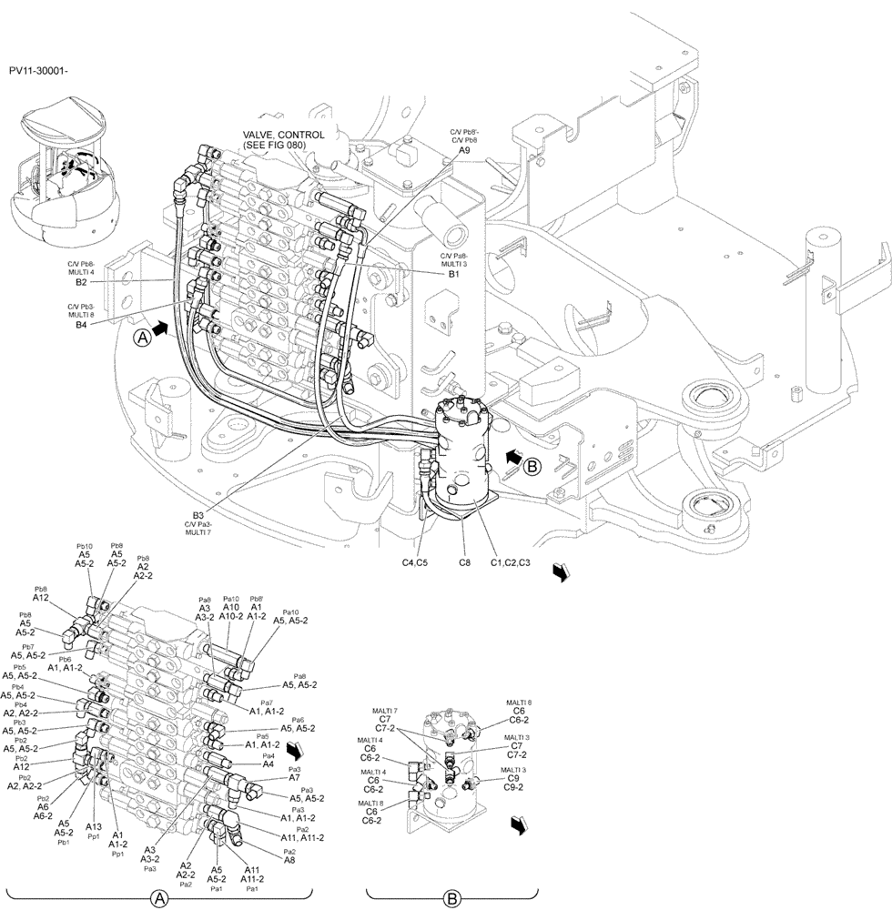 Схема запчастей Case CX27B - (01-035) - CONTROL LINES, REMOTE (MULTI) (35) - HYDRAULIC SYSTEMS