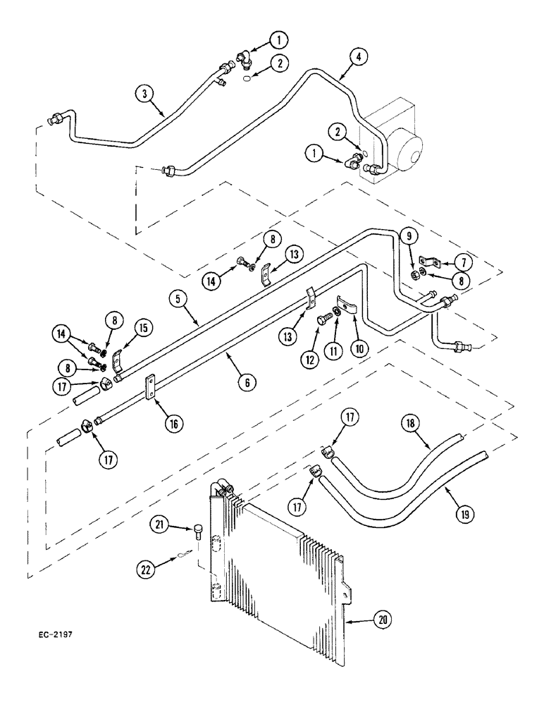 Схема запчастей Case 380B - (8-236) - OIL COOLER AND PIPES (08) - HYDRAULICS