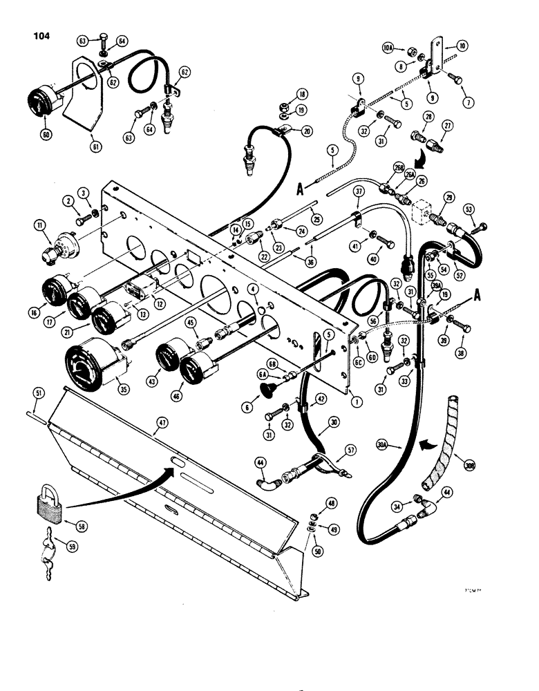 Схема запчастей Case 850B - (104) - INSTRUMENT PANEL (06) - ELECTRICAL SYSTEMS