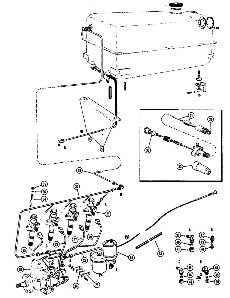 Схема запчастей Case 430CK - (045A) - FUEL SYSTEM, (188) DIESEL ENGINE 