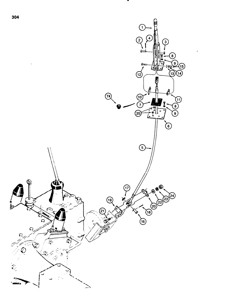 Схема запчастей Case 580E - (304) - PARKING BRAKE, USED WITH TRANSAXLE SN 16270319 AND AFTER (07) - BRAKES