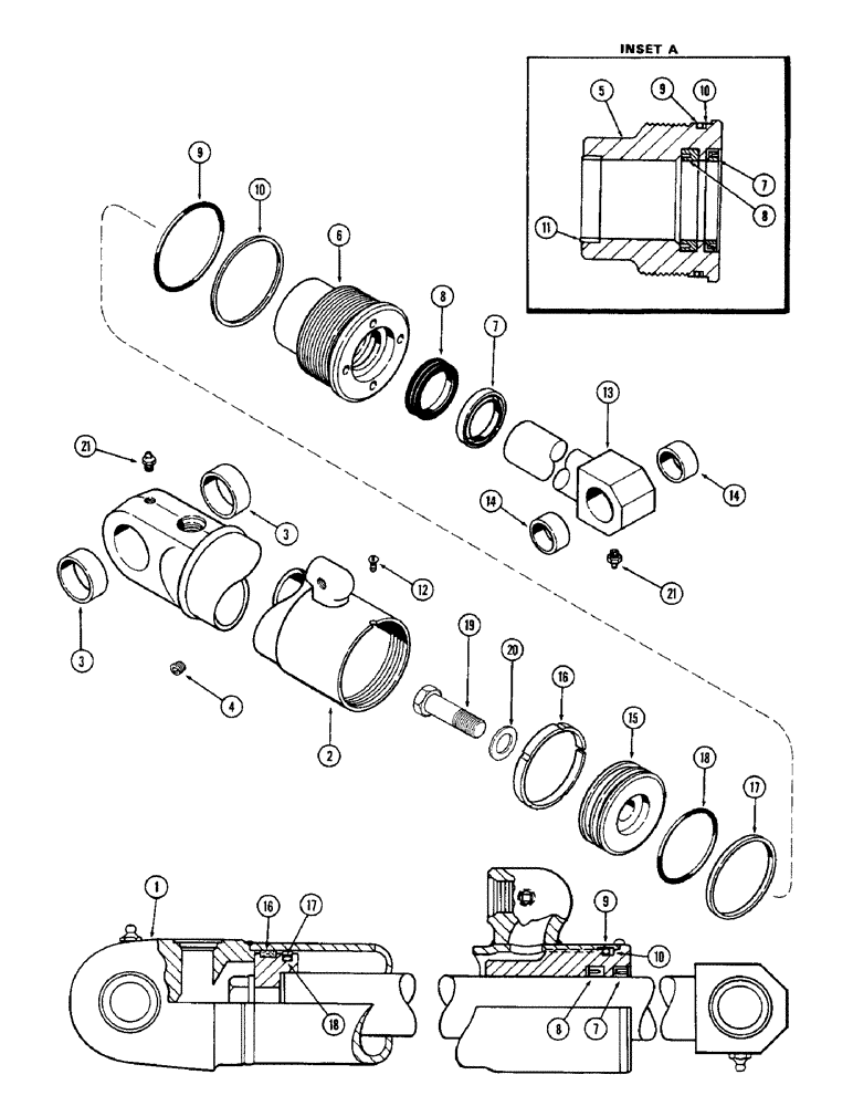 Схема запчастей Case 1530 - (136) - G34273 LIFT CYLINDER USED ON ALL MODELS USED SERIAL NO. 9818251 AND AFTER (09) - CHASSIS/ATTACHMENTS